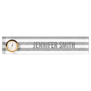 Sparkle Glitter Look Stripes Nameplate