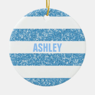 Sparkle Glitter Look Stripes Ornament