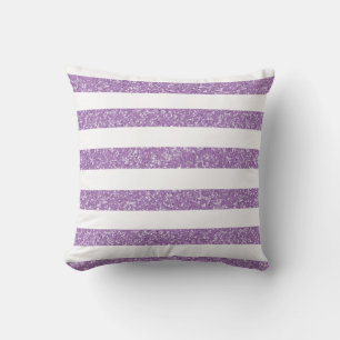Sparkle Glitter Look Stripes Pillow