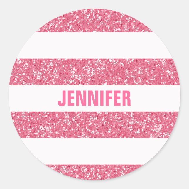 Sparkle Glitter Look Stripes Stickers (Front)