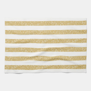 Sparkle Glitter Look Stripes Towel