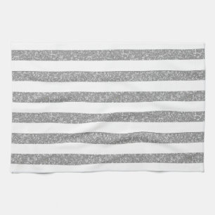 Sparkle Glitter Look Stripes Towel