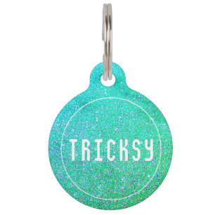 Sparkle Glitter Personalized Number Pet Tag