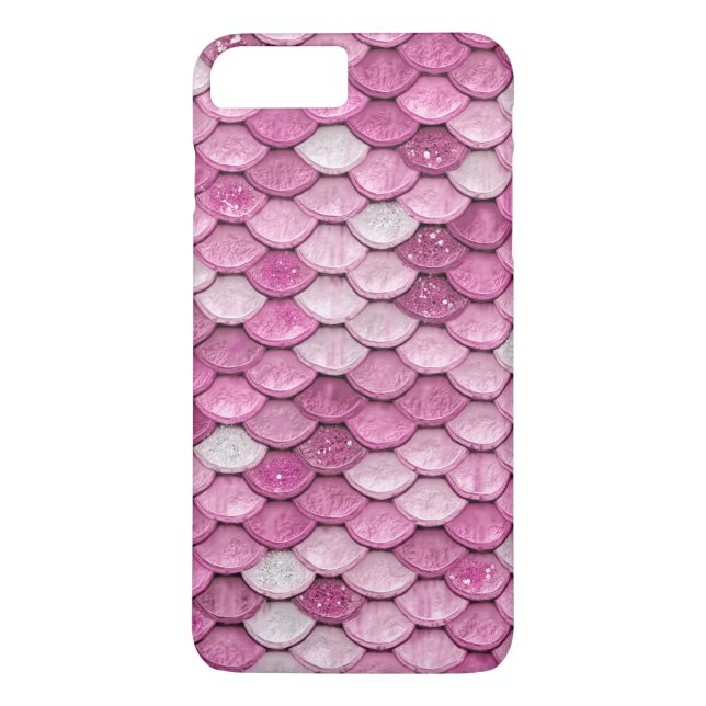 Sparkle Glitter Pink Rose Gold Mermaid Scales Case-Mate iPhone Case (Back)