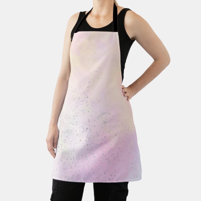 Sparkle Glitter Pink Watercolor Apron (Insitu)