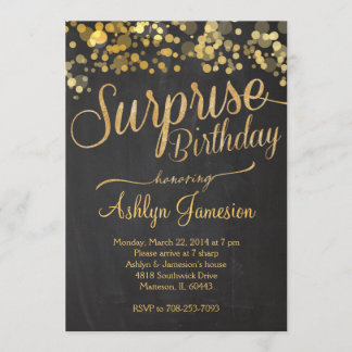 Sparkle Glitter Surprise Birthday Invitation