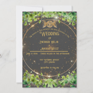 Sparkle Gold Botanic Céleste Faire-part de mariage