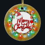 Sparkle Gold Christmas Bulbs Merry Christmas Ceramic Ornament<br><div class="desc">Customize the year of this festive Christmas tree ornament.</div>