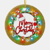Sparkle Gold Christmas Bulbs Merry Christmas