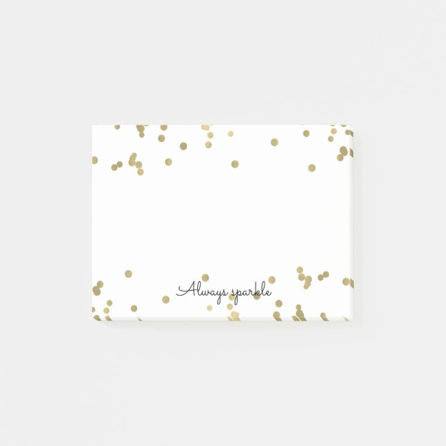 Sparkle Gold Confetti Post-it Notes (Front)