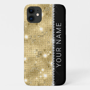 Sparkle Gold Glitter Custom Name iPhone 11 Case