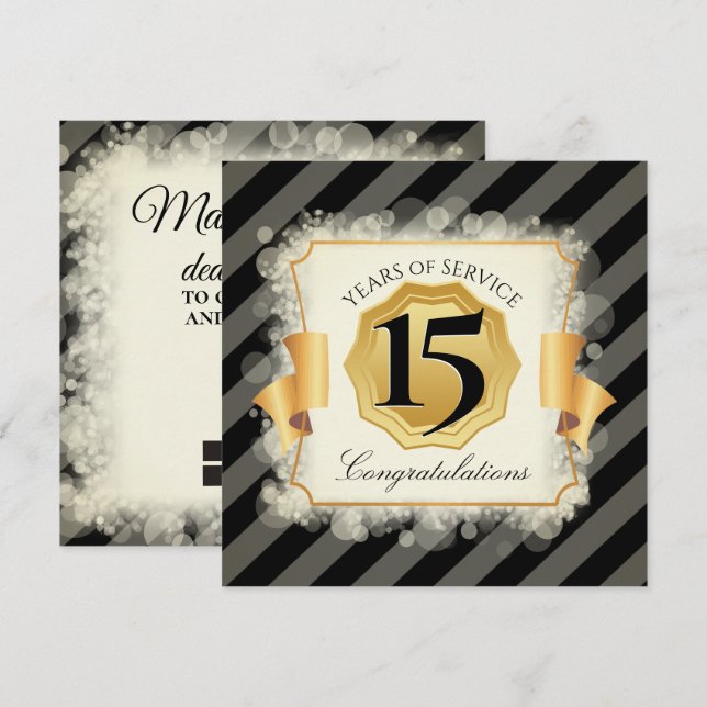 Sparkle gold universal employee anniversary card (Front/Back)