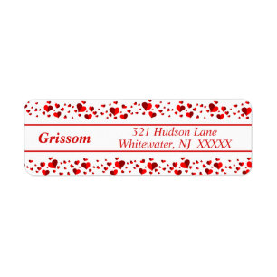 Sparkle Hearts Return Address -