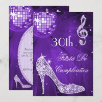Sparkle Heels Purple Disco Ball 30th Birthday