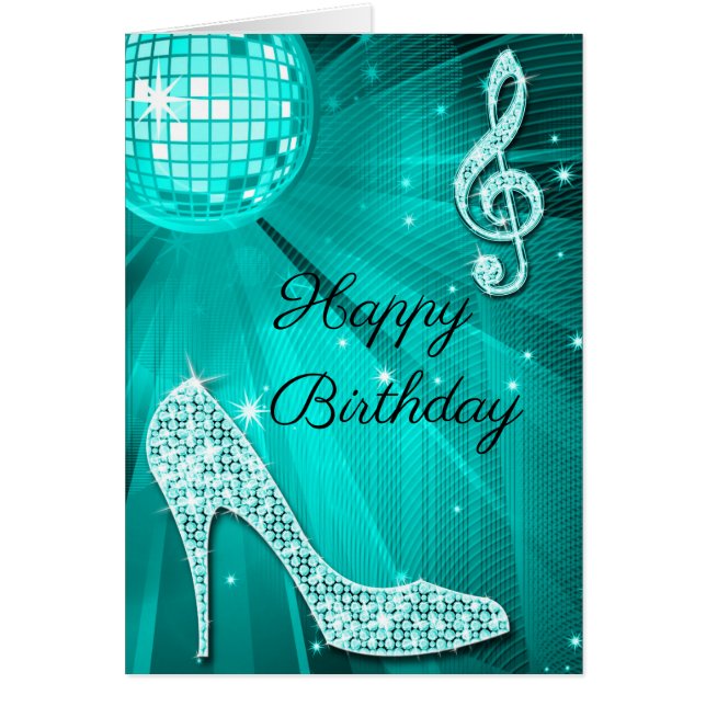 Sparkle Heels Teal Disco Ball (Front)