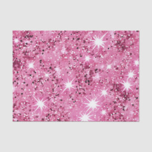 Sparkle Hot Pink Stars Glitter  Tissue Paper