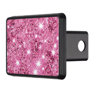 Sparkle Hot Pink Stars Glitter  Trailer Hitch Cover