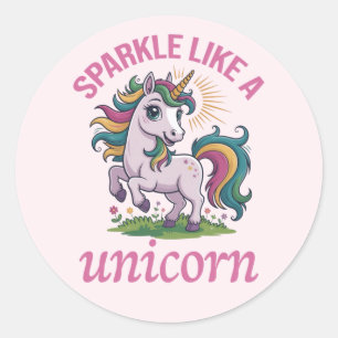 Sparkle like a unicorn classic round sticker