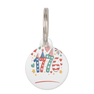 Sparkle Like It’s 1776 4th of July Fireworks Pet Tag