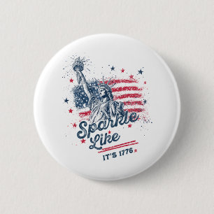 Sparkle Like It's 1776, Patriotic Design, American 2 Inch Round Button