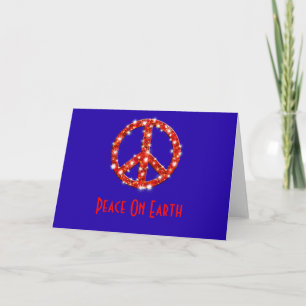 Sparkle Look Peace Sign Holiday Card
