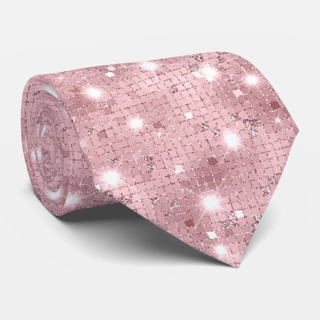 Sparkle Luxury Pink Tie (Rolled)