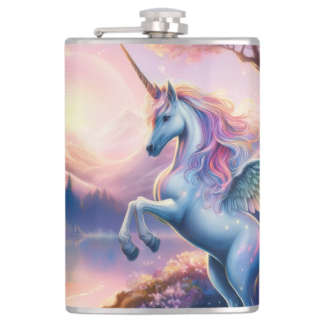 Sparkle Magical Unicorn Fantasy Travel Bar Flask (Front)