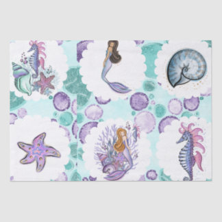 Sparkle Mermaid & Seahorse  With Matching Back  Tissue Paper