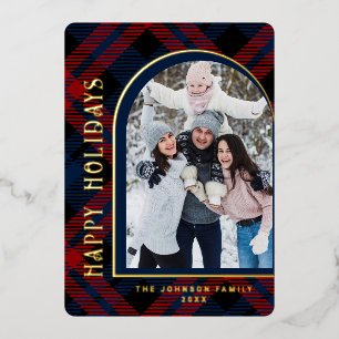 Sparkle Modern Christmas PHOTO Greeting Gold Foil Holiday Card