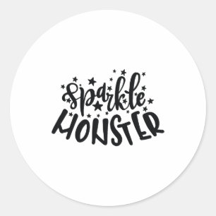Sparkle Monster Halloween Classic Round Sticker