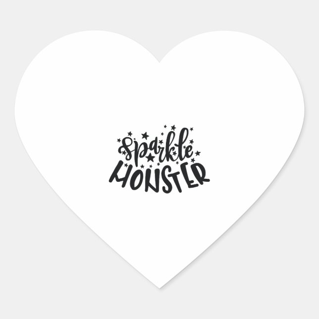 Sparkle Monster Halloween Heart Sticker (Front)