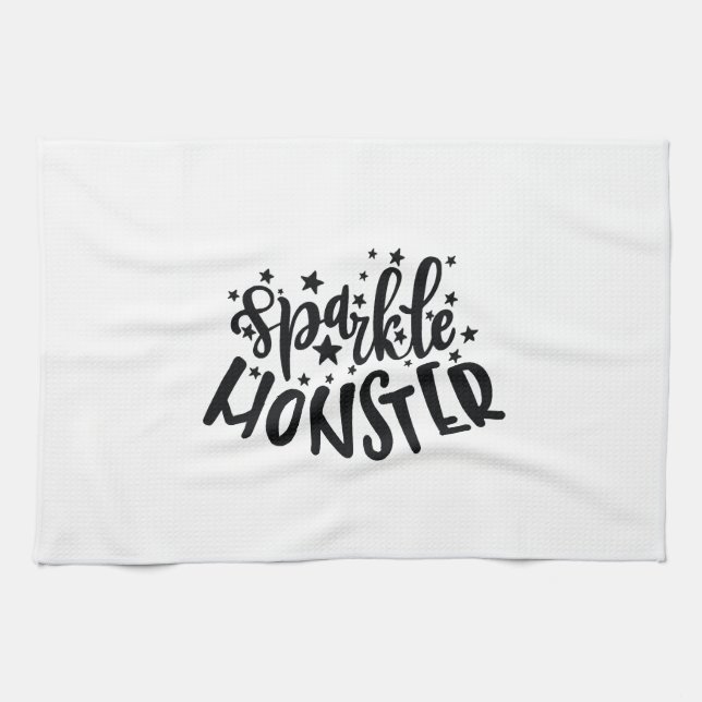 Sparkle Monster Halloween Kitchen Towel (Horizontal)