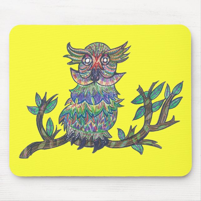 Sparkle Owl Mouse Pad (Front)