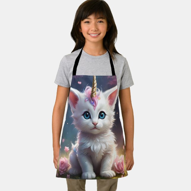 "Sparkle Paws: The Enchanting Unicorn Kitten" Apron (Insitu)