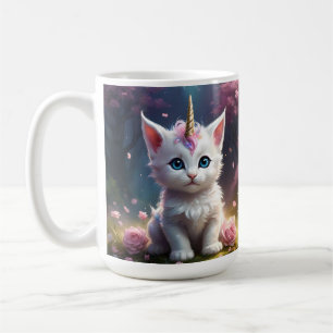 "Sparkle Paws: The Enchanting Unicorn Kitten" Coffee Mug
