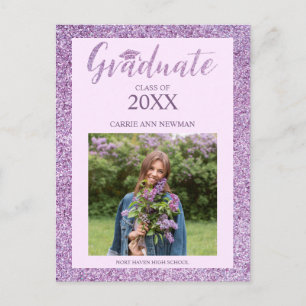 Sparkle Photo Graduate Whimsical Calligraphy Postcard