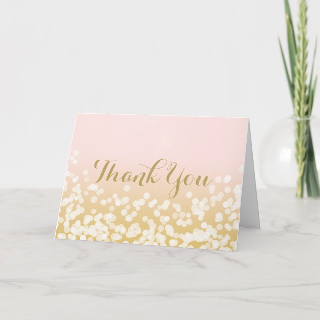 Sparkle Pink and Gold Thank You (Front)