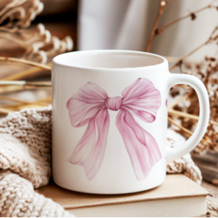 Sparkle Pink Coquette Bow 1st Coffee Mug