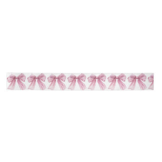Sparkle Pink Coquette Bow 1st Satin Ribbon