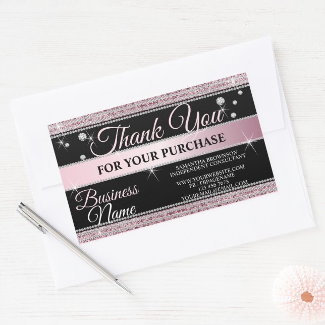 Sparkle Pink Diamond Jewellery Store Boutique Girl Sticker (Envelope)