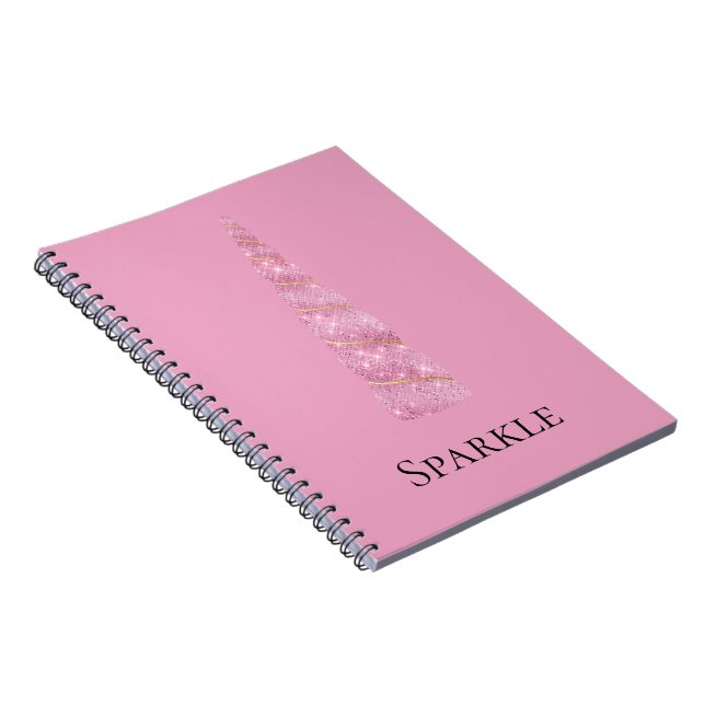 Sparkle Pink Gold Glam Unicorn  Notebook (Right Side)