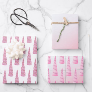Sparkle Pink White Glam Unicorn Birthday Wrapping Paper Sheet