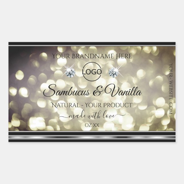 Sparkle Platinum Glitter Product Label Jewels Logo (Front)