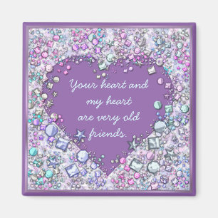 Sparkle precious gems heart quote magnet