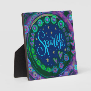 Sparkle Pretty Floral Whimsical Inspiration Easel Plaque