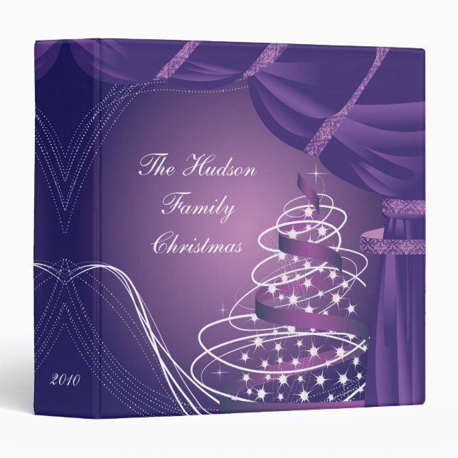 Sparkle Purple Christmas Tree Album Binder (Front/Spine)