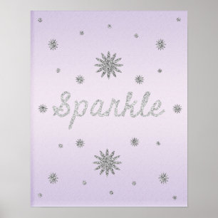 Sparkle Purple with Silver Glitter Poster