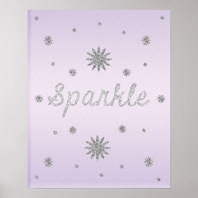 Sparkle Purple with Silver Glitter Poster (Front)
