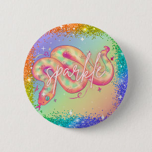 sparkle rainbow snake button