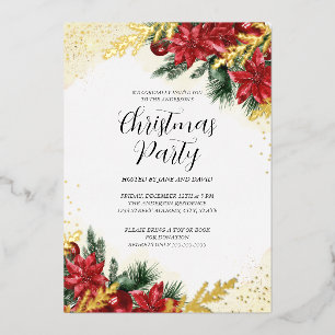 Sparkle Red Gold Foliage Christmas Party
